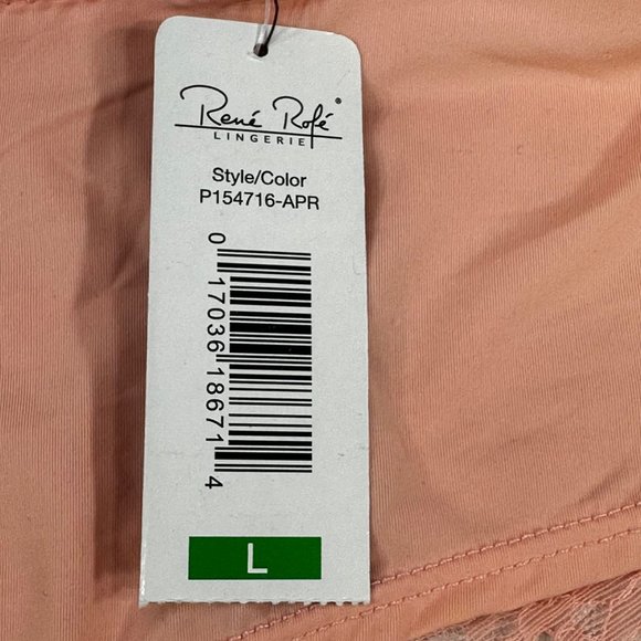 Rene Rofe Women's Size Large Panty Hipster Lace Back Peach New With Tags - Picture 6 of 9